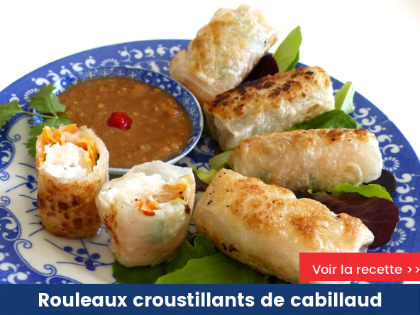 Rouleaux croustillants de cabillaud